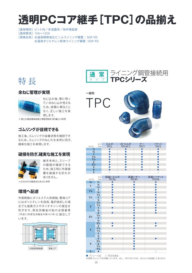 プレシールコア、埋設用プレシール透明PCコア【カタログ】